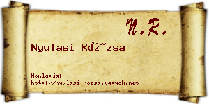 Nyulasi Rózsa névjegykártya